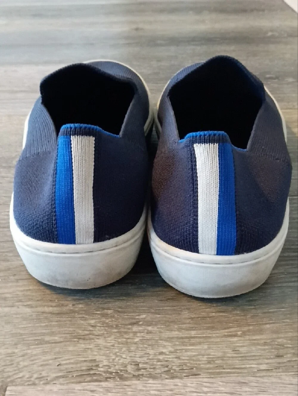 Rothy's Women's Slip-On Flats in Navy Blue with White Sole